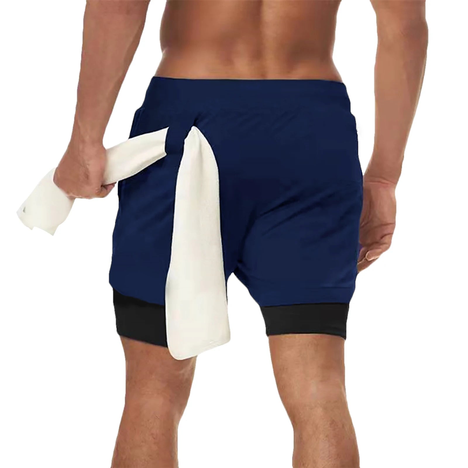 Men Running Shorts 2 In 1 Double-deck Sport Shorts Sportswear Gym Fitness Short Pants Training Jogging Bottom Men's Clothing - 3KDyn