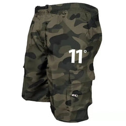 Outdoor Cargo Shorts Male Overalls Elastic Waist Cycling Shorts Multi-pockets Loose Work Shorts Beach Sport Printed Trousers - 3KDyn