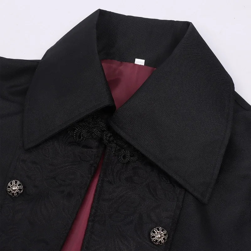 Gothic vampire high-collar costume coat – product detail 5