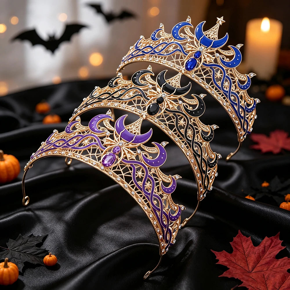 Gothic moon and star witch tiara – product detail 3