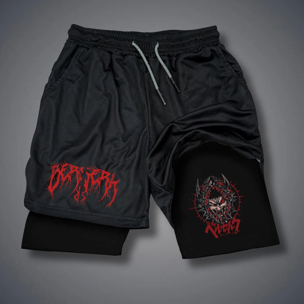 2 in 1 Compression Shorts for Men Gym Workout Running Shorts with Phone Pockets Athletic Quick Dry Activewear - 3KDyn