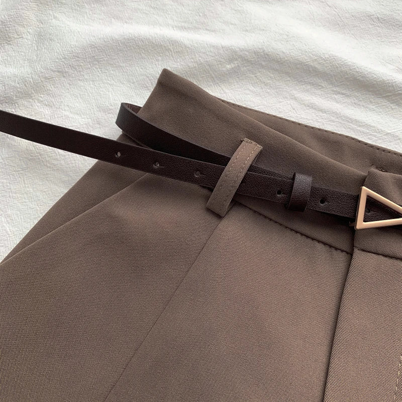 Women's Belted High Waist A-line Shorts – Office Chic & Summer Style - 3KDyn