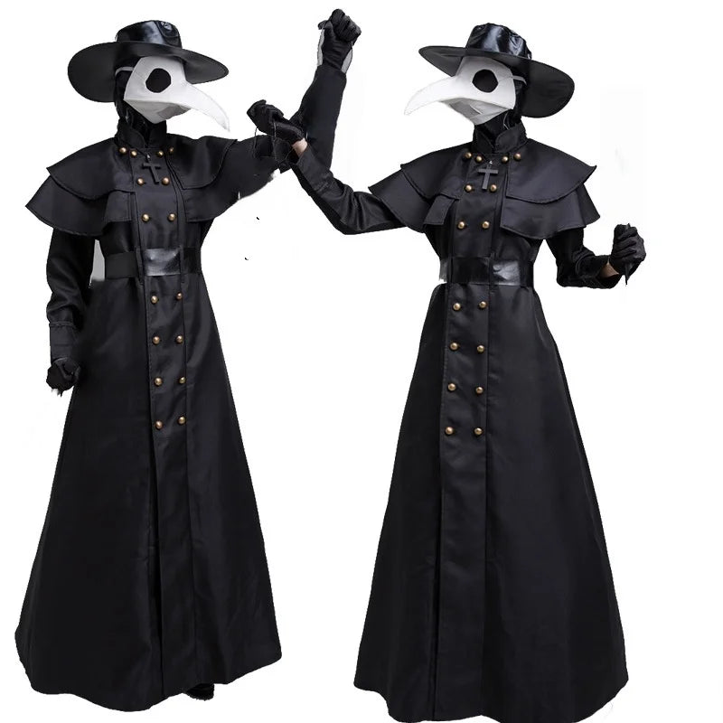 Black plague doctor costume set for women’s gothic masquerade look