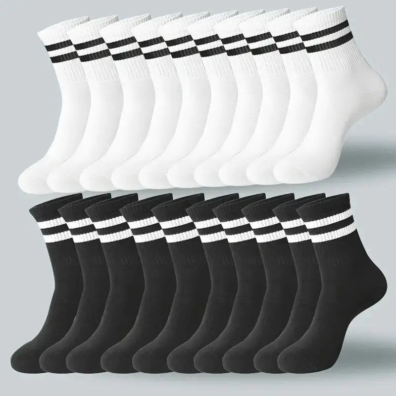 Men's Crew Socks (6–20 Pairs) – Breathable Sport - 3KDyn