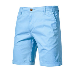 2021 New Summer 100% Cotton Solid Shorts Men High Quality Casual Business Social Elastic Waist Men Shorts 10 Colors Beach Shorts - 3KDyn