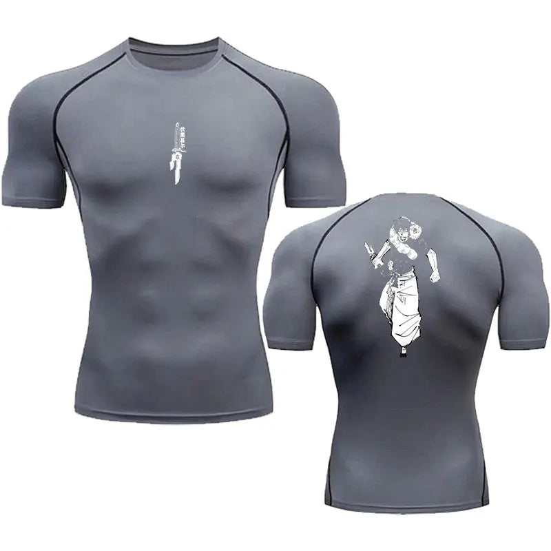 Men's Compression T-Shirt – Breathable, Quick Dry, Printed Sportswear Top - 3KDyn