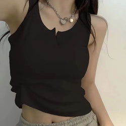Ribbed Button Down Sleeveless Tank Top for Women – Casual Summer Blouse - 3KDyn
