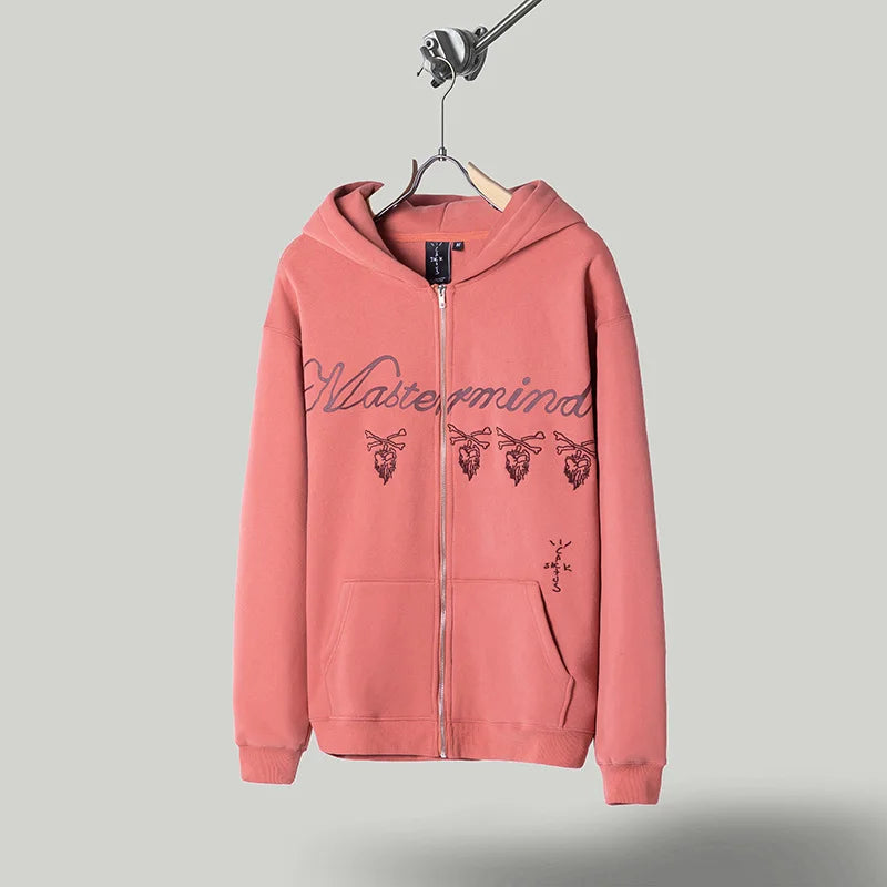Pink hoodie with 'Watermind' branding on a gray background