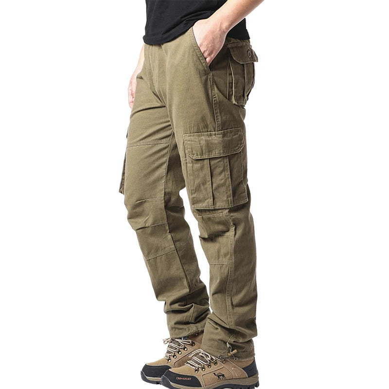 Men's Loose Tactical Cotton Cargo Pants – Relaxed Fit with Pockets - 3KDyn