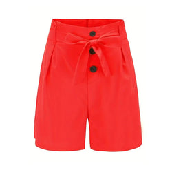 Y2K High Waist Button Shorts – Tie Waist Beach Shorts for Women - 3KDyn