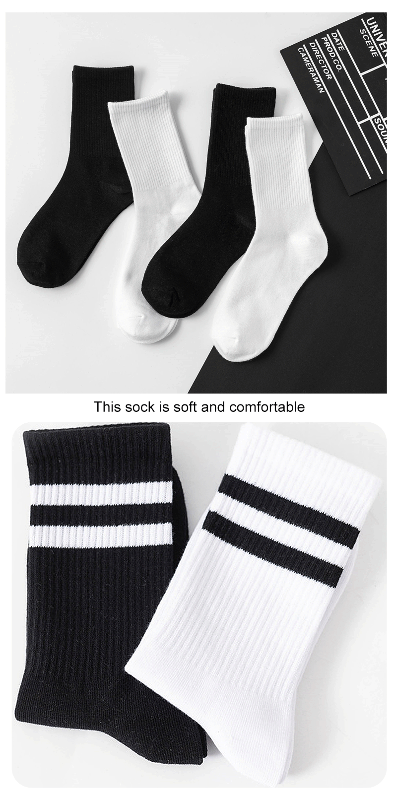 Men's Crew Socks (6–20 Pairs) – Breathable Sport - 3KDyn