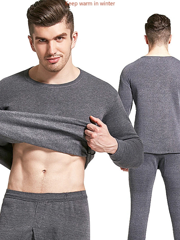 Winter Thermal Underwear Long Johns Men's Keep Warm Tops + Pants Set Thick Clothes Comfortable Thermo Underwear Sets - 3KDyn