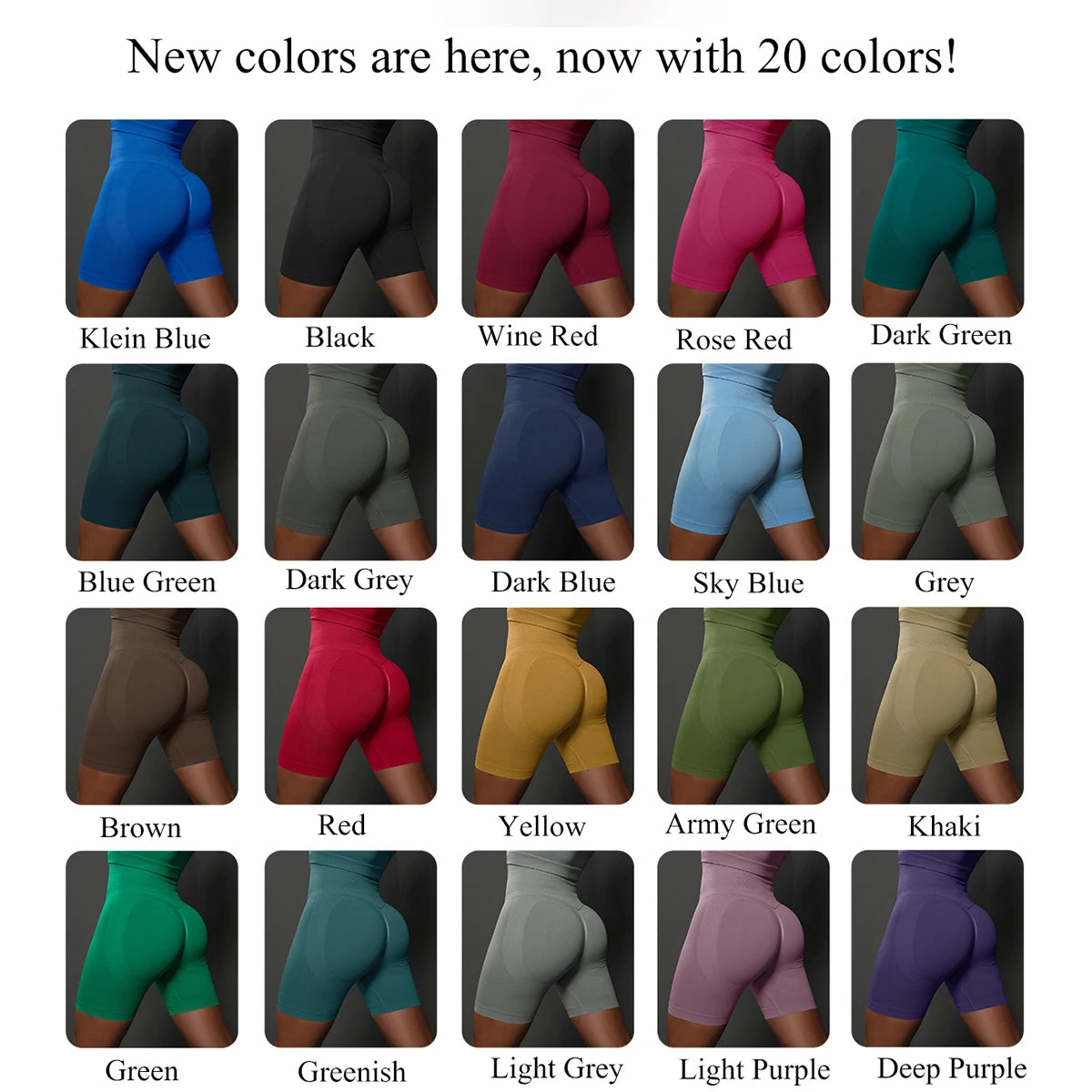 Seamless High Waist Workout Shorts – Push-Up Fit for Gym & Yoga - 3KDyn