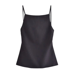 Lace-Up Ribbed Crop Cami Top – Vintage Style with Backless Design - 3KDyn