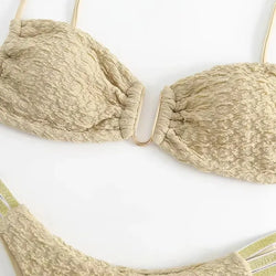 U-Shaped Bandeau Bikini Set – Push Up Swimwear for Women - 3KDyn