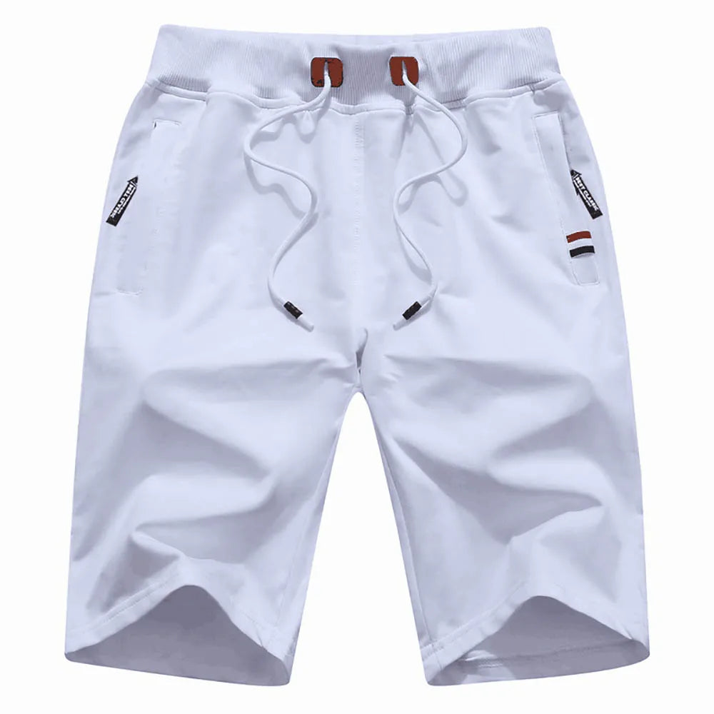 Men Casual Shorts New Summer Male Fashion Casual Short Men's Solid Color Fitness Breathable Shorts Men Drawstring Shorts - 3KDyn