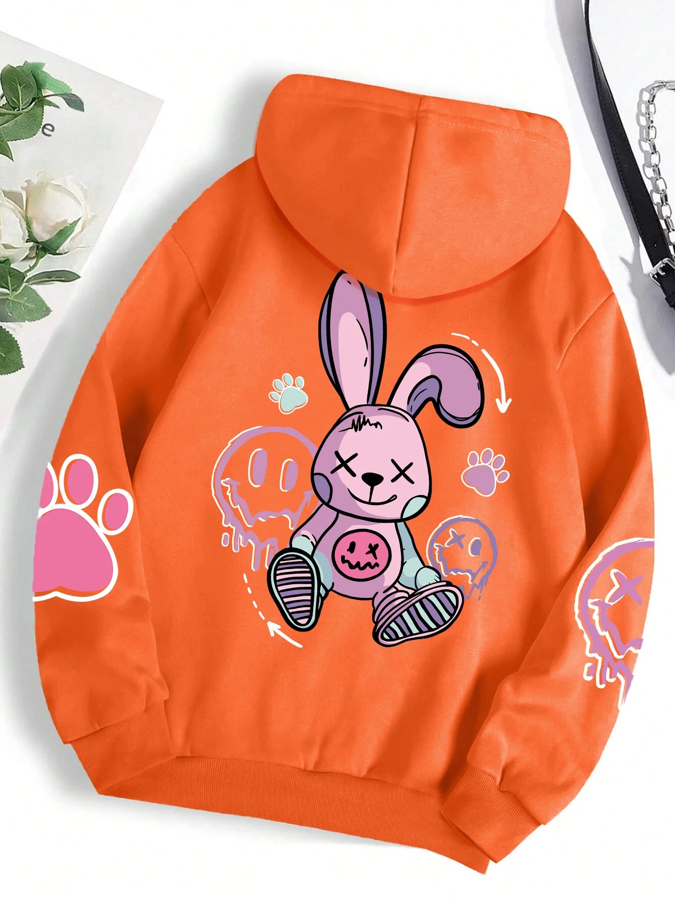 Cartoon Bunny Oversize Hoodie – Women’s Streetwear - 3KDyn