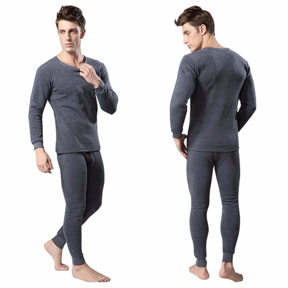 Winter Thermal Underwear Long Johns Men's Keep Warm Tops + Pants Set Thick Clothes Comfortable Thermo Underwear Sets - 3KDyn