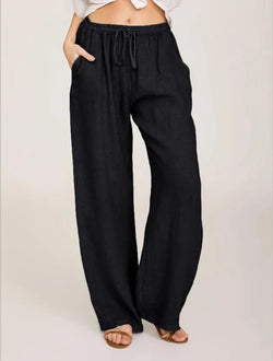 Summer and Autumn New Casual Women's Wear in Europe, America, and Europe Large Loose Cotton Hemp Casual Pants - 3KDyn