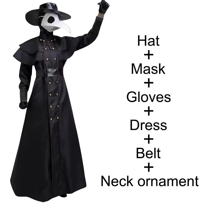 Women’s medieval plague doctor cosplay costume for themed events