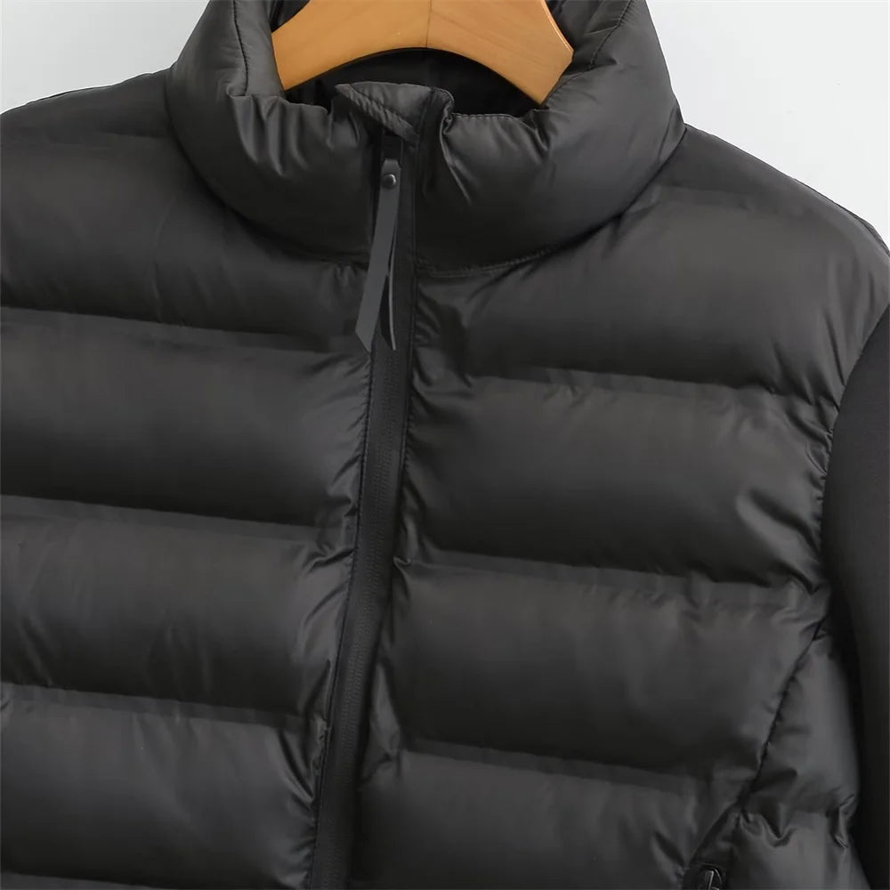 Women's Black Puffer Jacket - Warm Autumn & Winter Casual Coat - 3KDyn