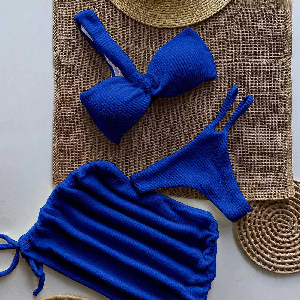 Sexy 3pieces Micro Bikini 2025 Women Swimsuit Female Swimwear Thong Bikinis Set Brazilian Beach Wear Bathing Suit Biquini - 3KDyn