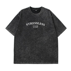 Washed Graphic Long Sleeve T-Shirt – Vintage Oversized Streetwear for Women - 3KDyn