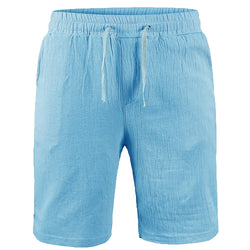 Men's Cotton Linen Shorts – Breathable Casual Summer Shorts with Drawstring Waist - 3KDyn