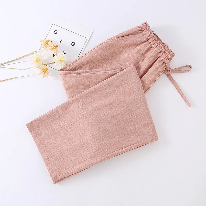 Women’s cotton gauze pajama pants – elastic waist