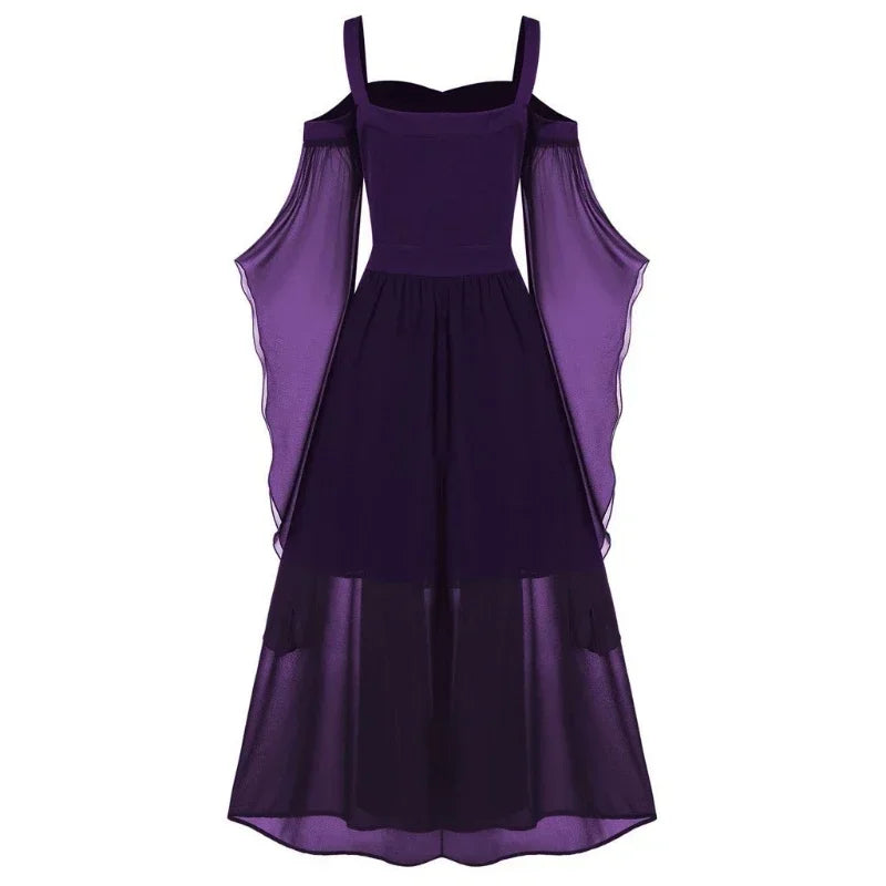 Gothic witch costume dress with medieval-inspired styling for women