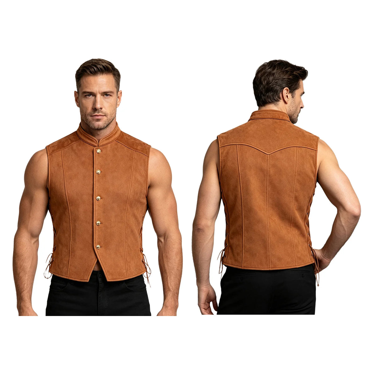 Men’s medieval pirate Viking costume vest – product detail 24