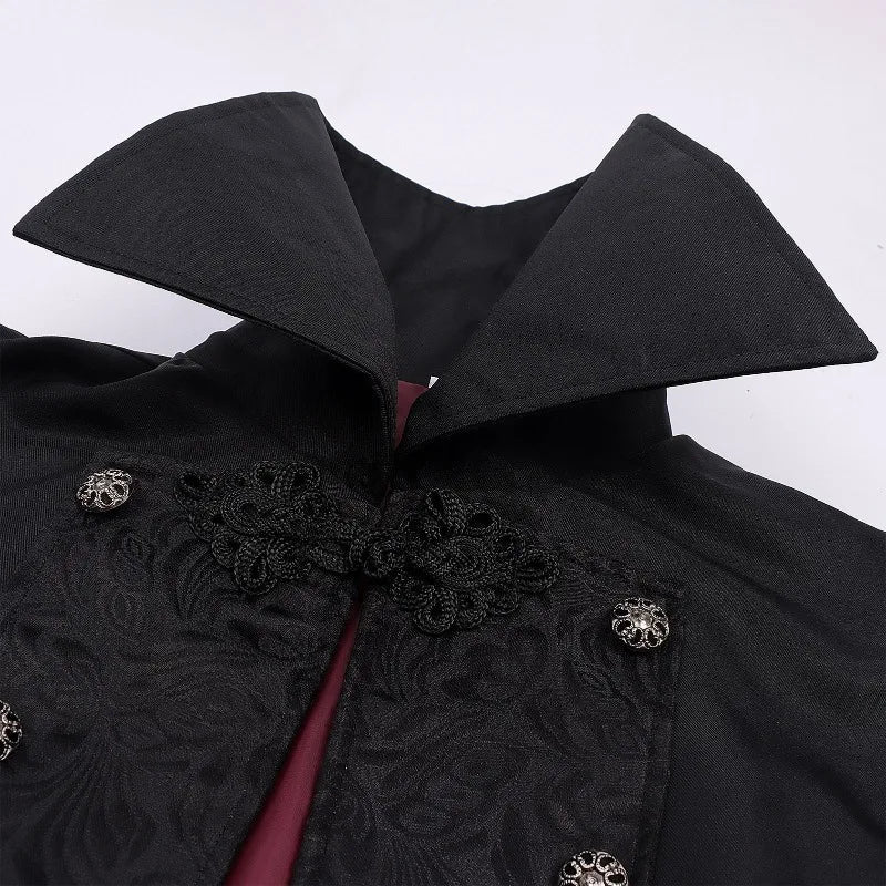 Gothic vampire high-collar costume coat – product detail 6