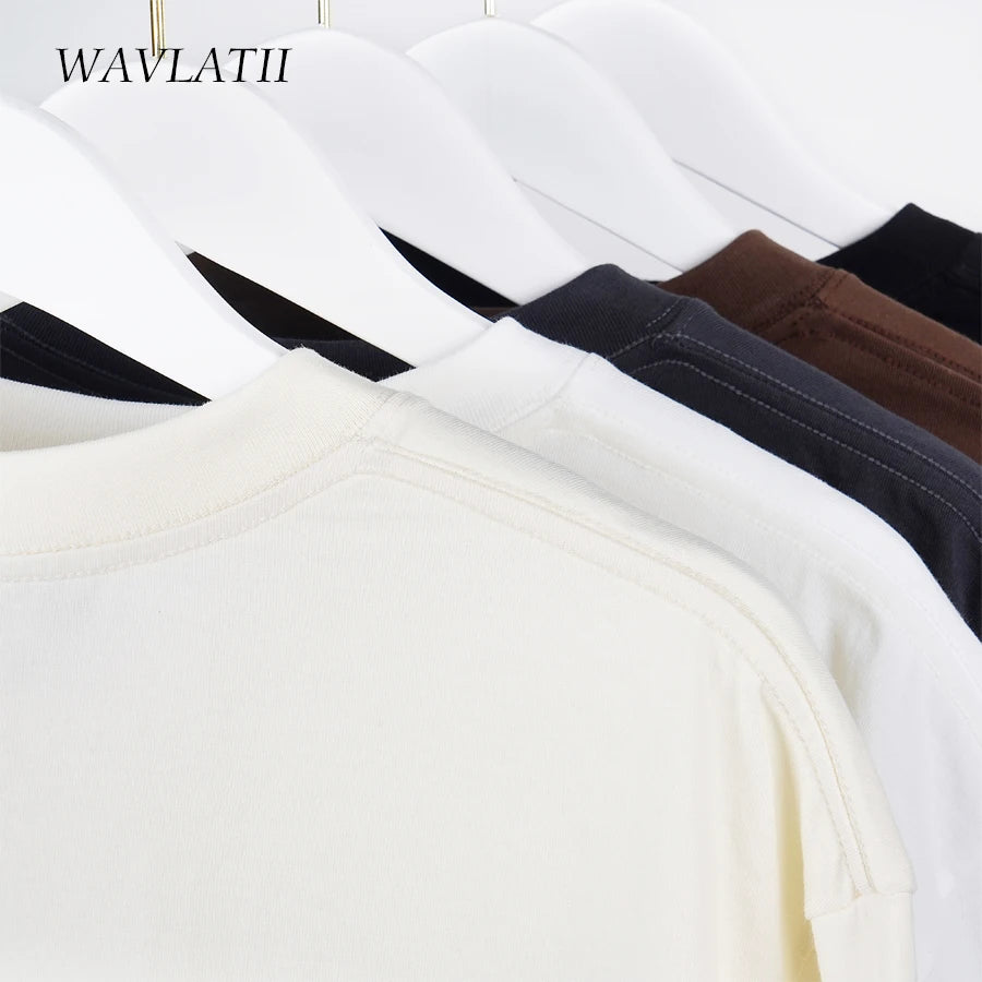 WAVLATII Oversized Unisex Summer T-Shirt – Casual Style, Loose Fit - 3KDyn