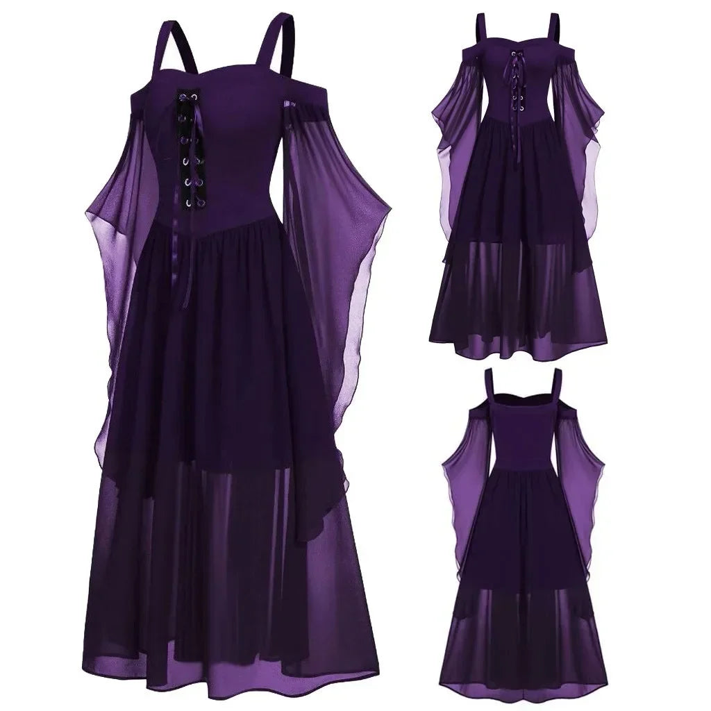 Medieval witch costume dress for women’s cosplay and themed parties