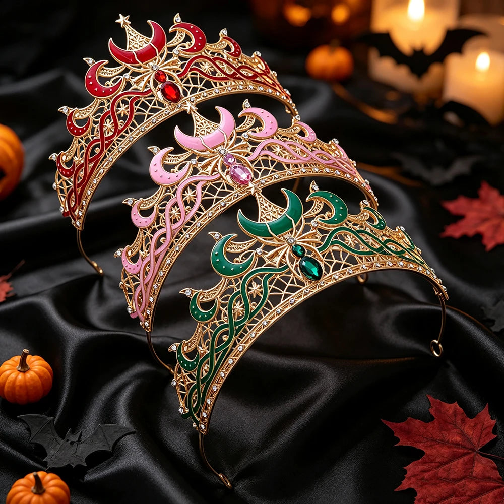 Gothic moon and star witch tiara – product detail 5
