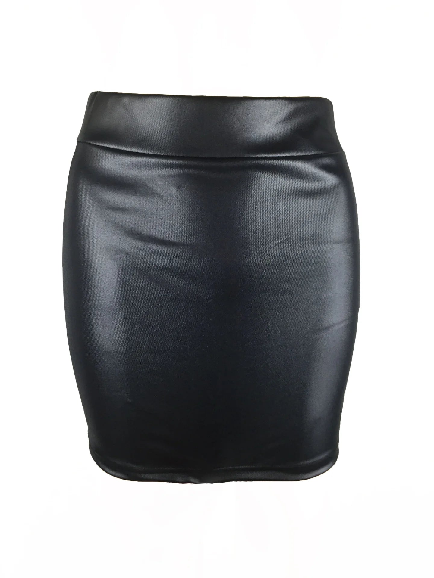 Women’s faux leather high-waist pencil mini skirt | 3KDyn