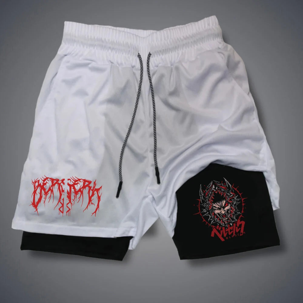 2 in 1 Compression Shorts for Men Gym Workout Running Shorts with Phone Pockets Athletic Quick Dry Activewear - 3KDyn