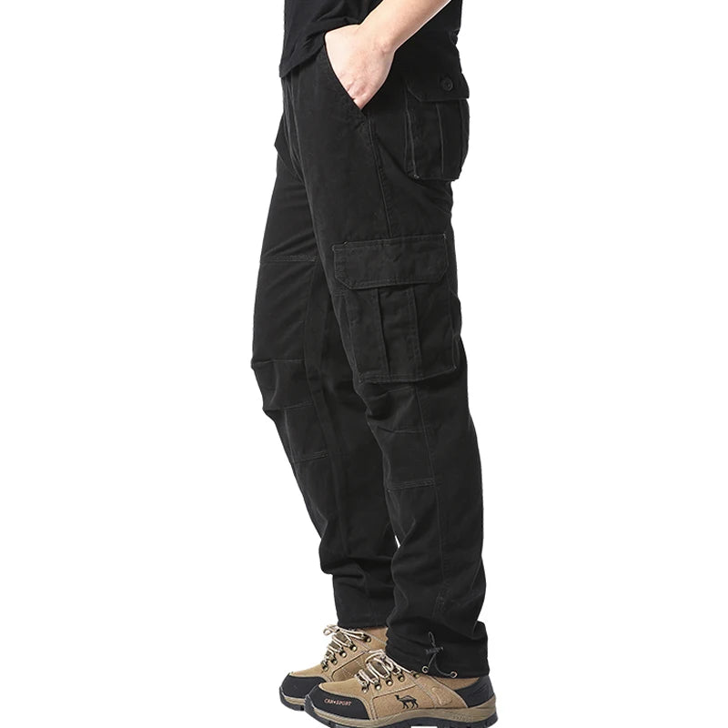 Men's Loose Tactical Cotton Cargo Pants – Relaxed Fit with Pockets - 3KDyn
