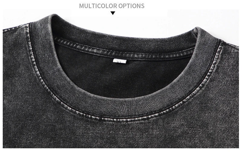 Washed Vintage Unisex T-Shirt – Retro Street Style Hip Hop Tee - 3KDyn