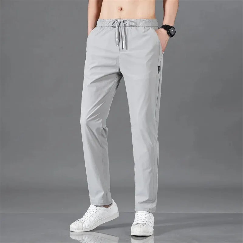 Men’s Lightweight Drawstring Pants – Breathable, Smart Casual, Full-Length - 3KDyn