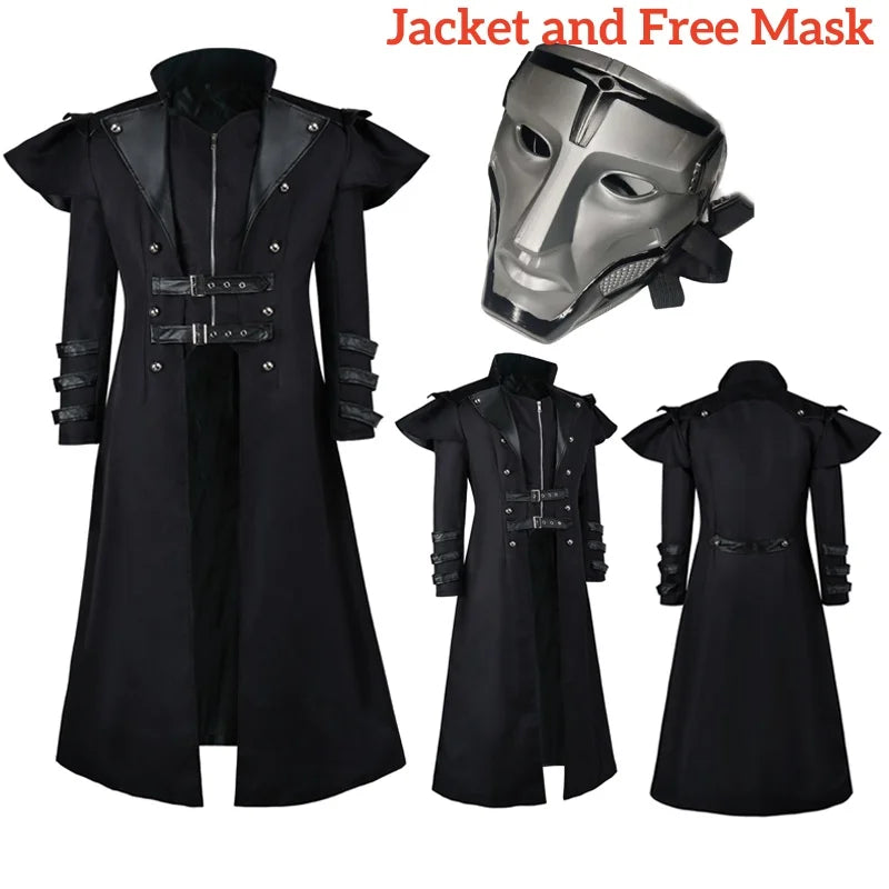Men’s steampunk cosplay costume for gothic masquerade events