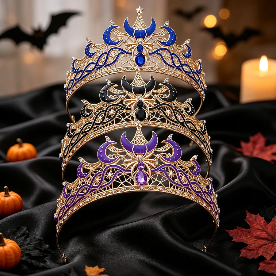 Gothic moon and star witch tiara