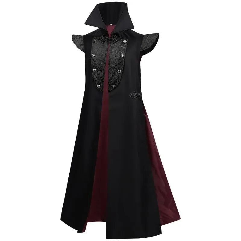 Gothic vampire high-collar costume coat – product detail 9