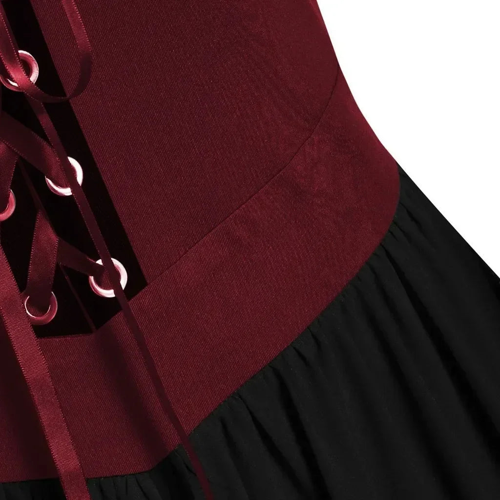 Gothic witch costume dress with medieval-inspired styling for women