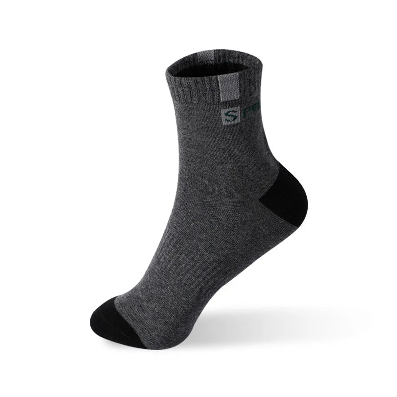 5/10 Pairs Men’s Bamboo Fiber Sports Socks – Breathable Cotton Crew Socks - 3KDyn