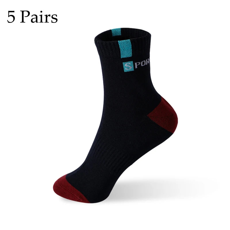 5/10 Pairs Men’s Bamboo Fiber Sports Socks – Breathable Cotton Crew Socks - 3KDyn