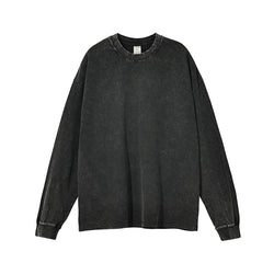 Washed Graphic Long Sleeve T-Shirt – Vintage Oversized Streetwear for Women - 3KDyn
