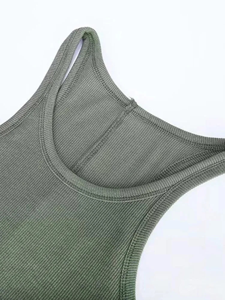 Ribbed Knit Tank Top - Vintage Sleeveless Camis for Women - 3KDyn
