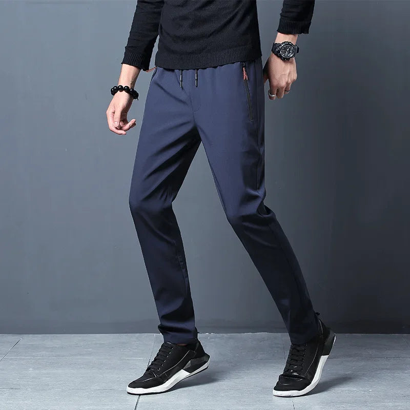 Men's Slim Fit Straight Jogger Pants – Lightweight Casual Style with Elastic Waist - 3KDyn