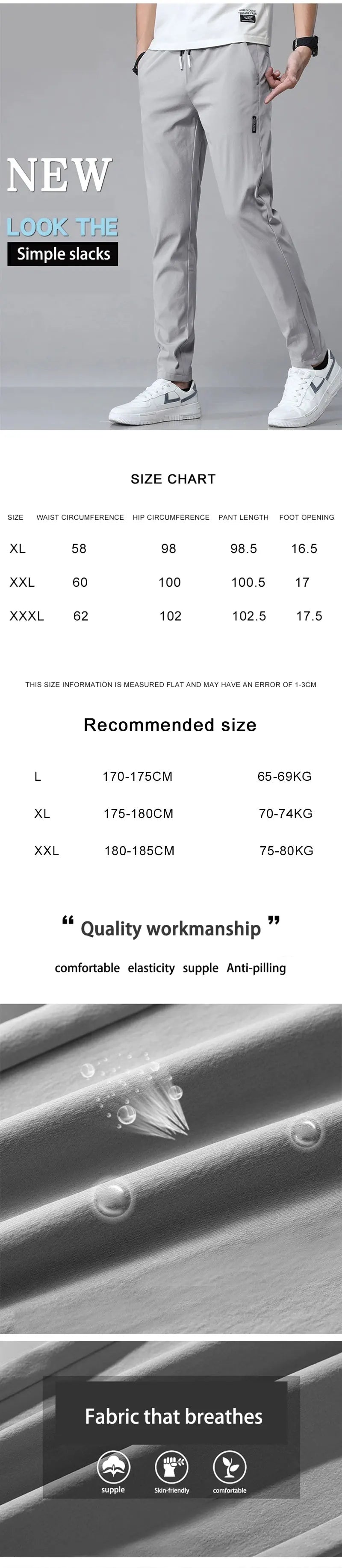 Men’s Lightweight Summer Pants – Breathable Ice Silk, Casual Fit, Elastic Waist - 3KDyn